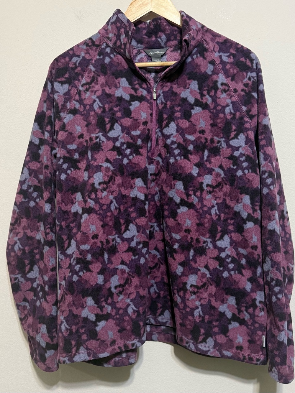 Eddie Bauer XL women Quarter Zip Fleece Purple Blue